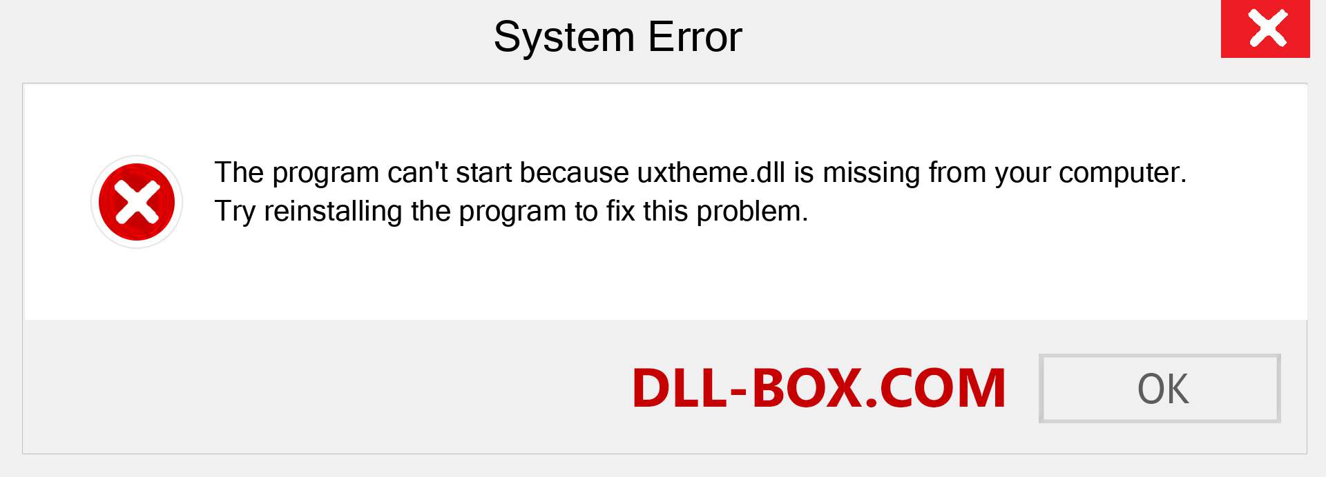  uxtheme.dll file is missing?. Download for Windows 7, 8, 10 - Fix  uxtheme dll Missing Error on Windows, photos, images